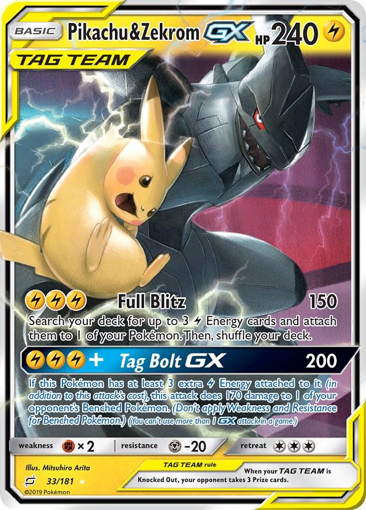 Pikachu & Zekrom GX - 033/181 Team Up (English)