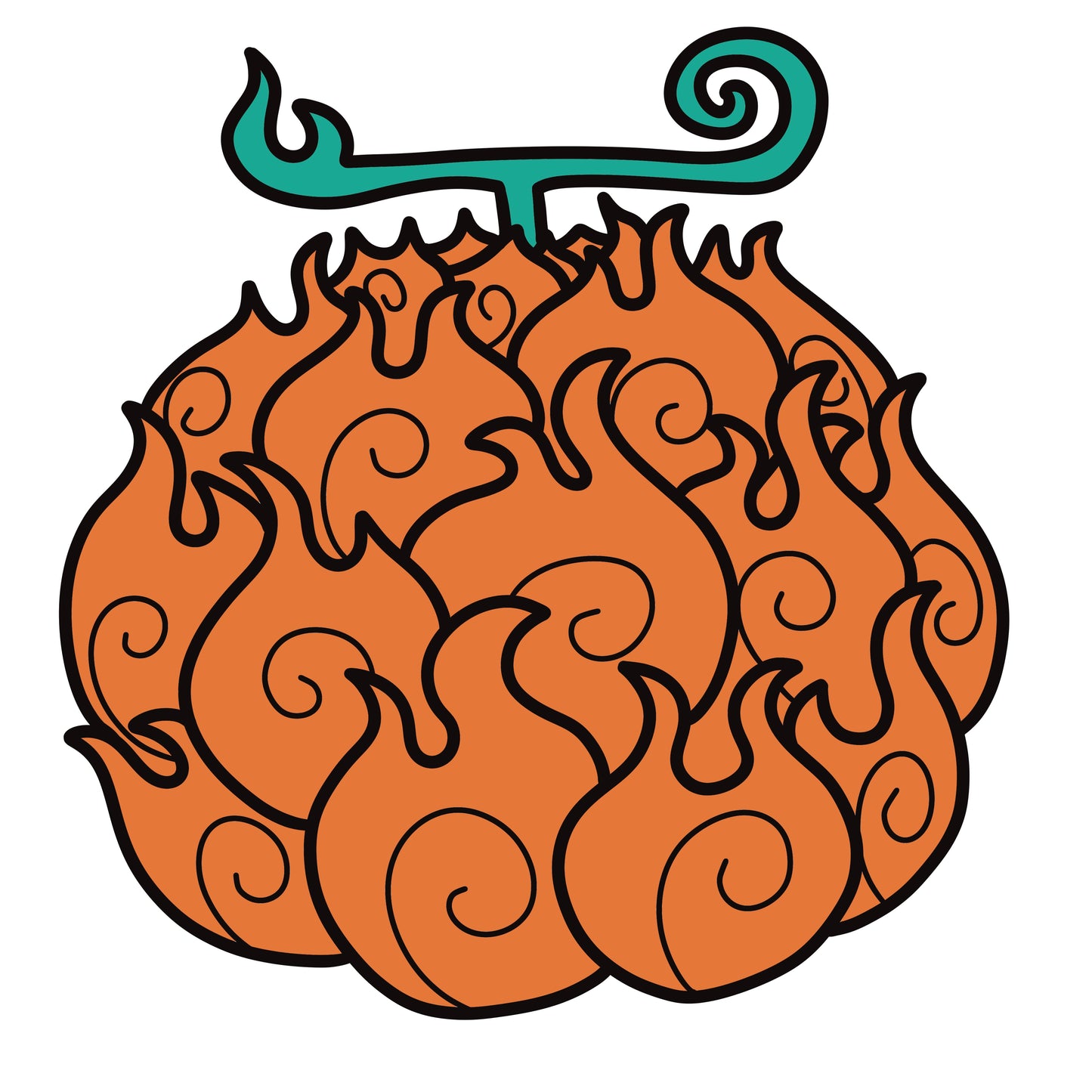 Flame-Flame Fruit Sticker